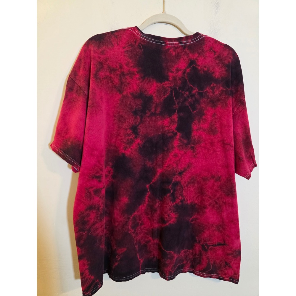 PacSun Mens XL Red Black Tie Dye Short Sleeve Crew Neck T-Shirt Streetwear Tee